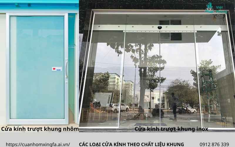 Một số loại cửa kính trượt theo chất liệu khung